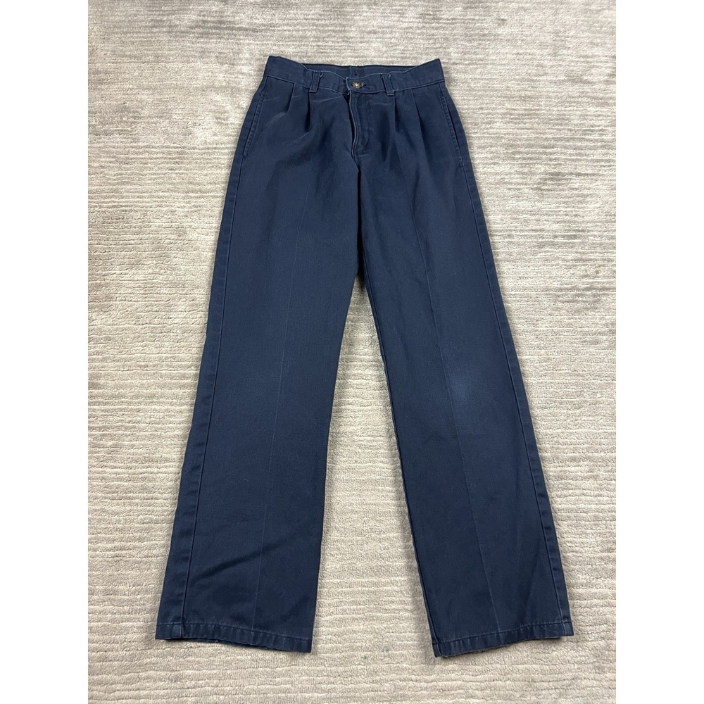 Izod Pants Kids 16 Blue Pleated‎ Chino 100% Cotton Slim Fit Casual